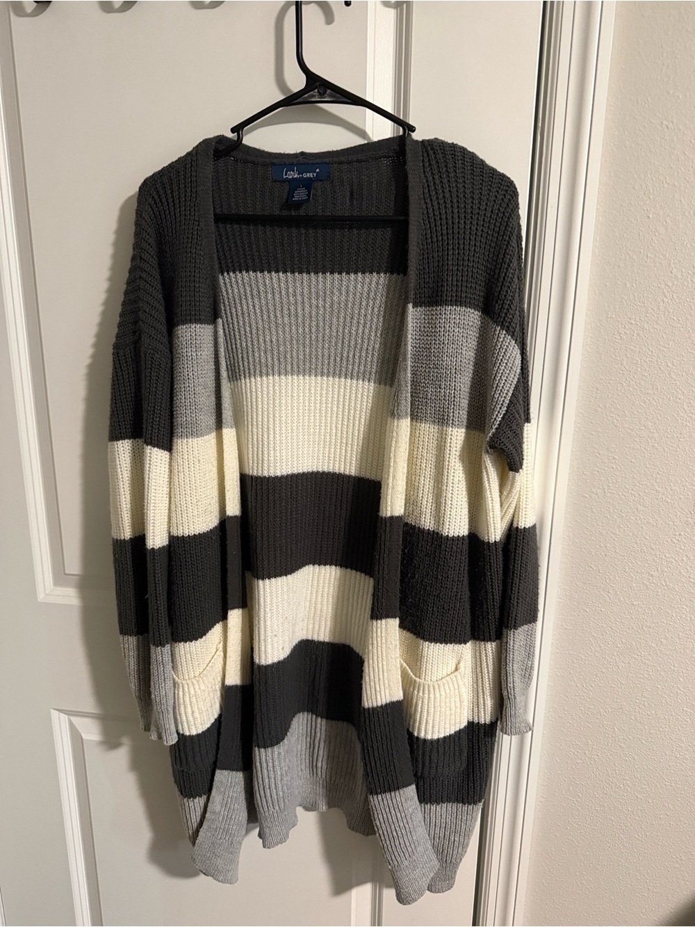 Bundle of 3 Cozy Cardigans-Grey, Mulicolor, and Green - Picture 3 of 4
